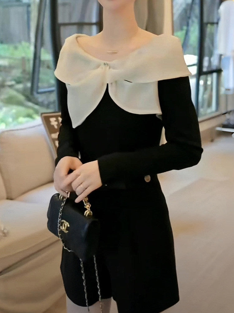 ビッグシフォンカラー・バイカラートップス